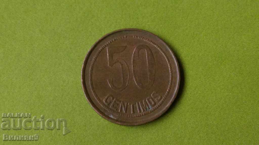50 сентимос Република Испания 1937 Рядка
