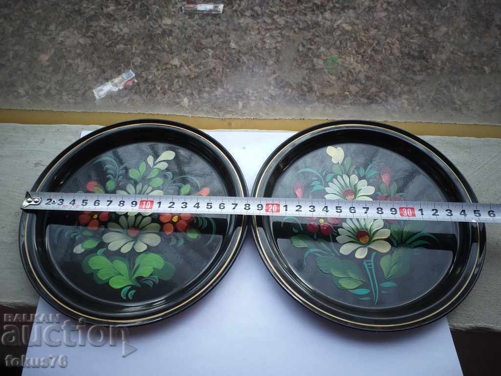 A LOT OF TWO BEAUTIFUL RUSSIAN PLATES MANUALLY DRAWN - 6 A LOT OF TWO BEAUTIFUL RUSSIAN PLATES MANUALLY DRAWN - 6