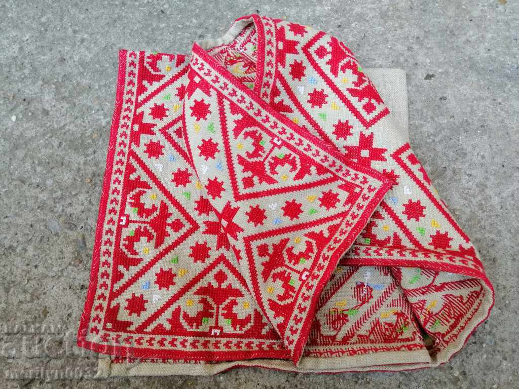 Old embroidered cardboard, tablecloth, millet, Bulgarian embroidery with price 48.00 BGN | € 24.54 Old embroidered cardboard, tablecloth, millet, Bulgarian embroidery with price 48.00 BGN | € 24.54