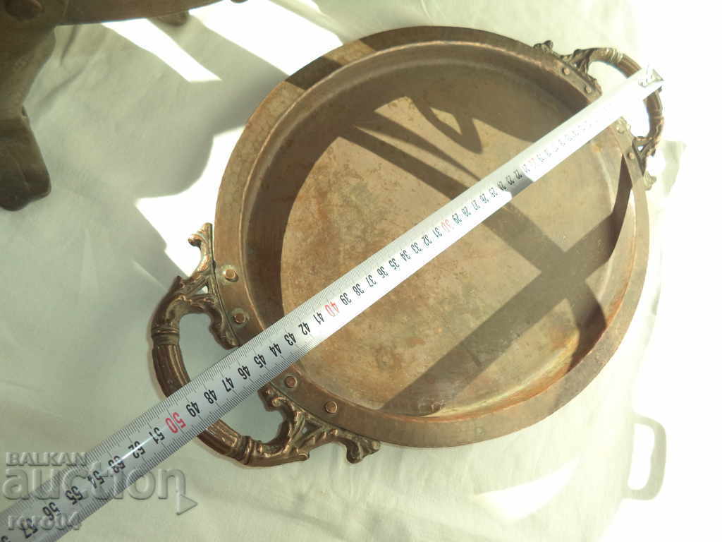 UNIQUE SET OF FORGED COPPER VESSELS + TRAY - 5 UNIQUE SET OF FORGED COPPER VESSELS + TRAY - 5