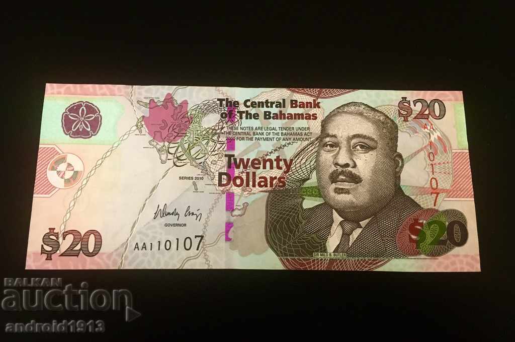 Bahamas - $ 20 2010, P-74a, FINE with price 69.98 BGN | € 35.78 Bahamas - $ 20 2010, P-74a, FINE with price 69.98 BGN | € 35.78