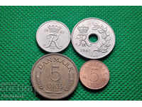 Monede Danemarca 5 minere 1972 1977, 10 minere 1963, 25 minere 1967