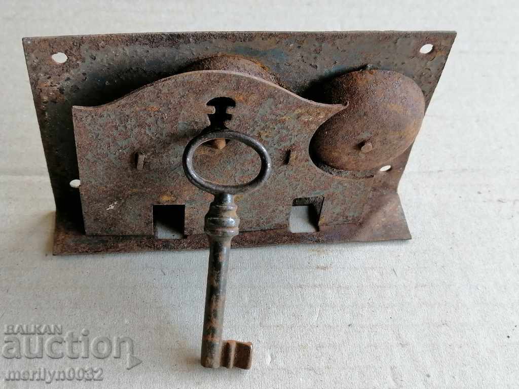 Old forged lock with key bell for buckle lock, latch with price 44.00 BGN | € 22.50 Old forged lock with key bell for buckle lock, latch with price 44.00 BGN | € 22.50