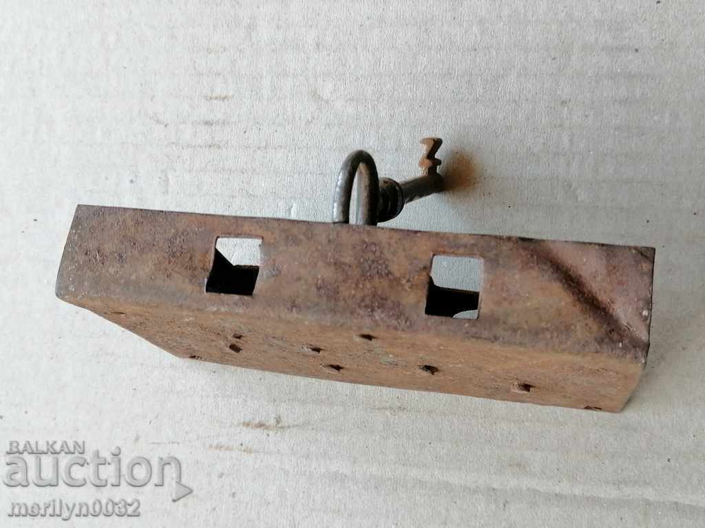 Old forged lock with key bell for buckle lock, latch - 6 Old forged lock with key bell for buckle lock, latch - 6