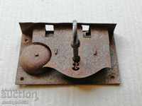 Old forged lock with key bell for buckle lock, latch