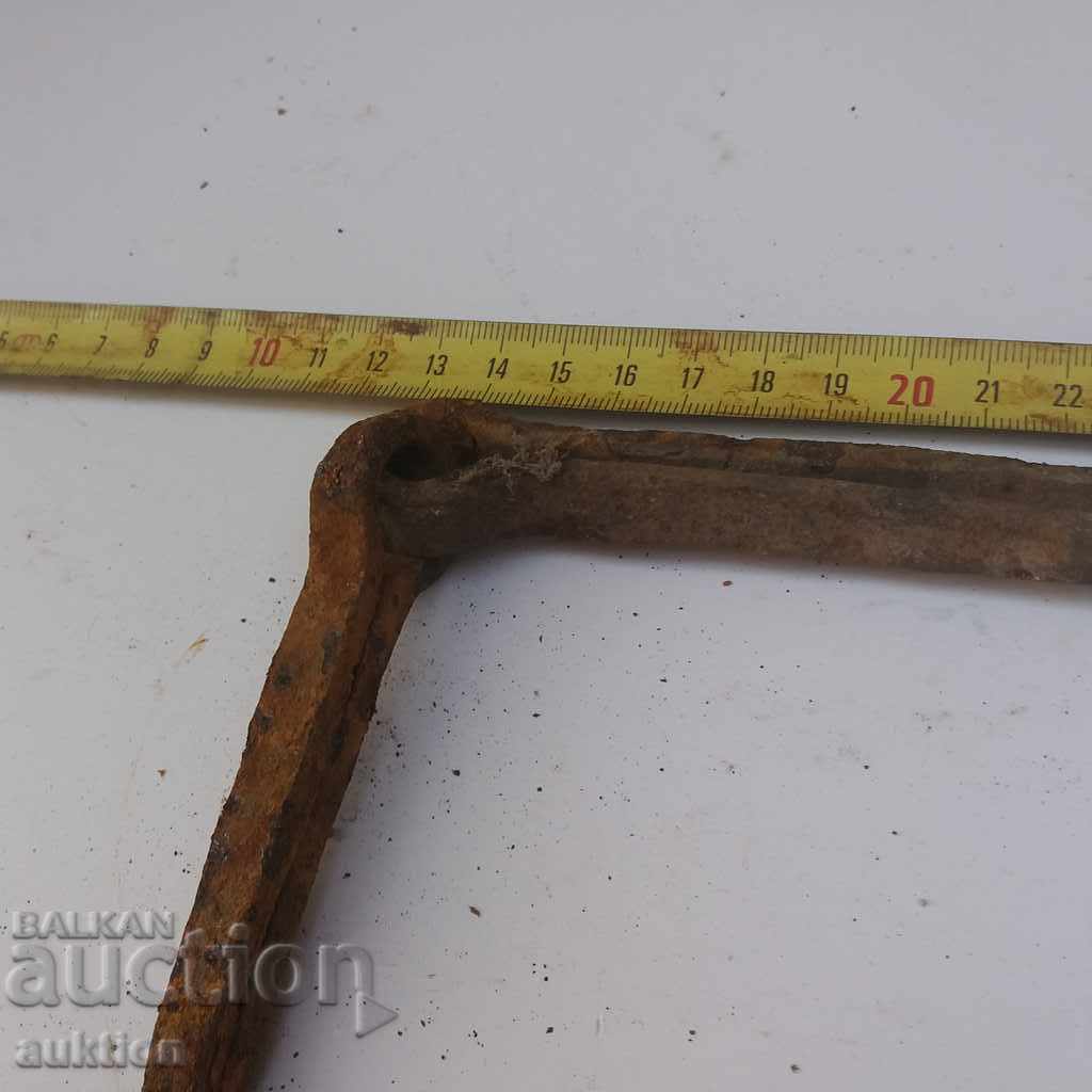 OLD MASSIVE WROUGHT HINGE FROM THE RURAL RIVER PORT - 7 OLD MASSIVE WROUGHT HINGE FROM THE RURAL RIVER PORT - 7