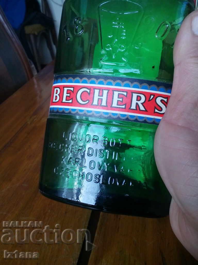 Old bottle, bottle of Liqueur Becherovka with price 16.00 BGN | € 8.18 Old bottle, bottle of Liqueur Becherovka with price 16.00 BGN | € 8.18