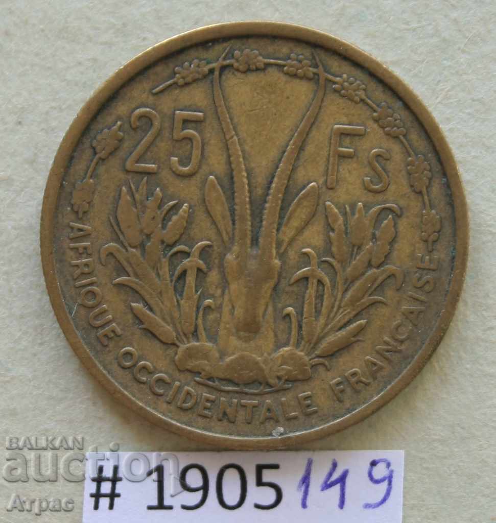 25 φράγκα 1956 Γαλλική Δυτική Αφρική