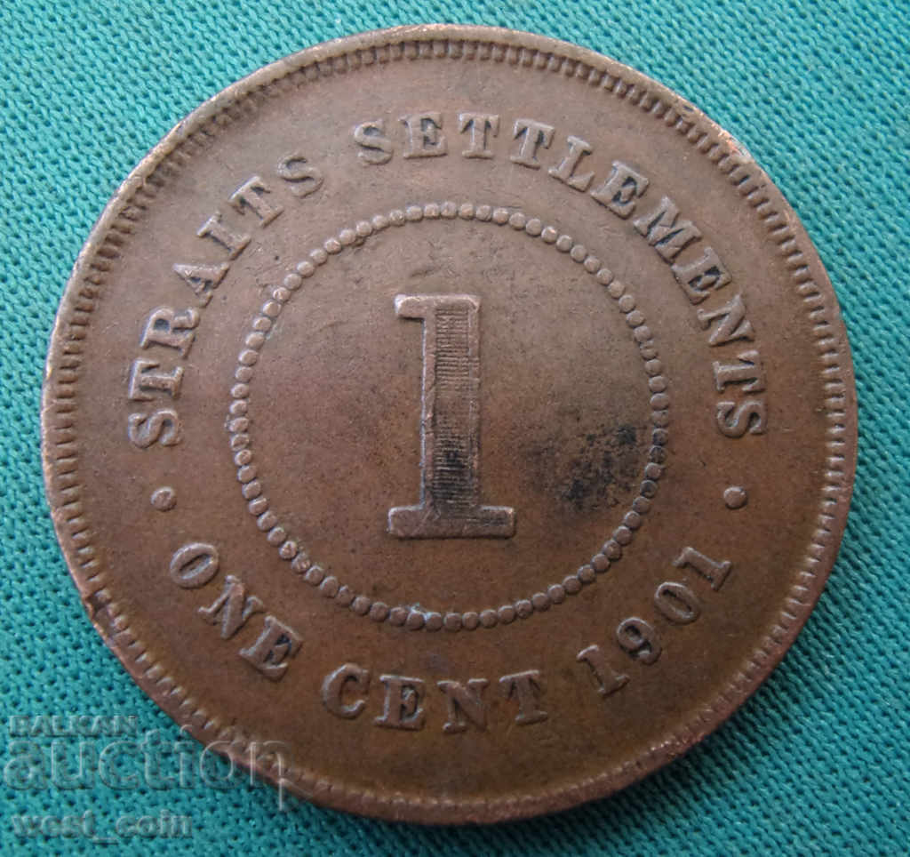 Street Settlement 1 Cent 1901 Σπάνιο νόμισμα