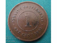 Street Settlement 1 Cent 1901 Rare Coin