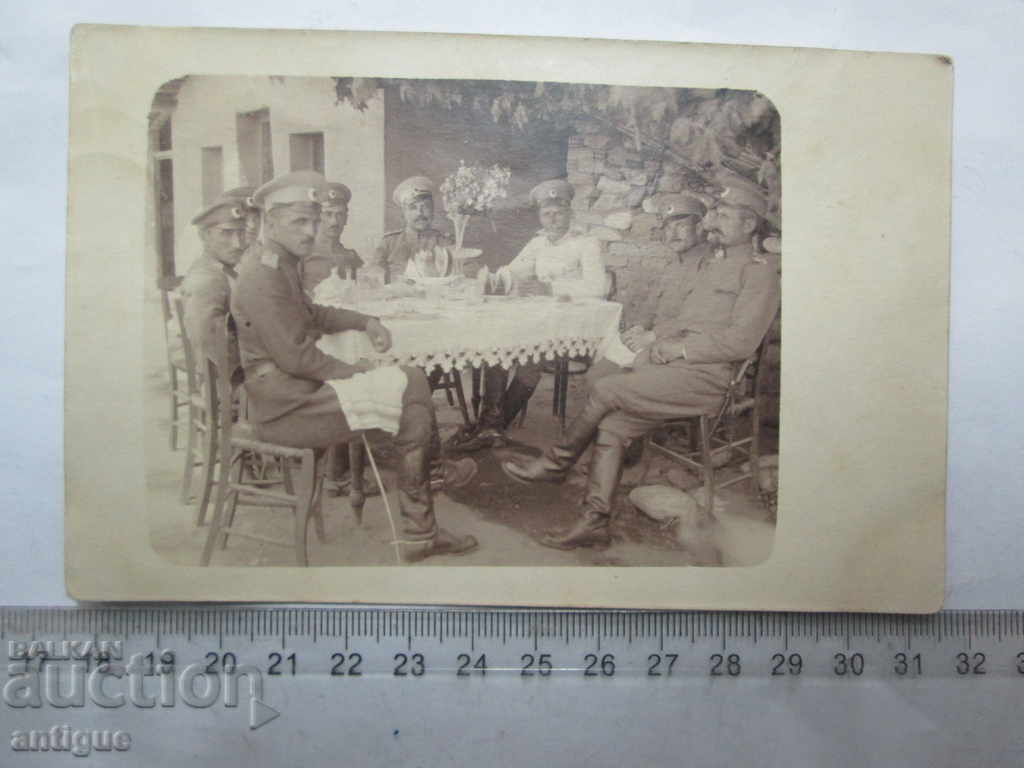 OLD PHOTO 1 FIRST WORLD WAR OFFICERS OF MASS MILITARY