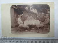 OLD PHOTO 1 WWI Officers on the table MILITARY
