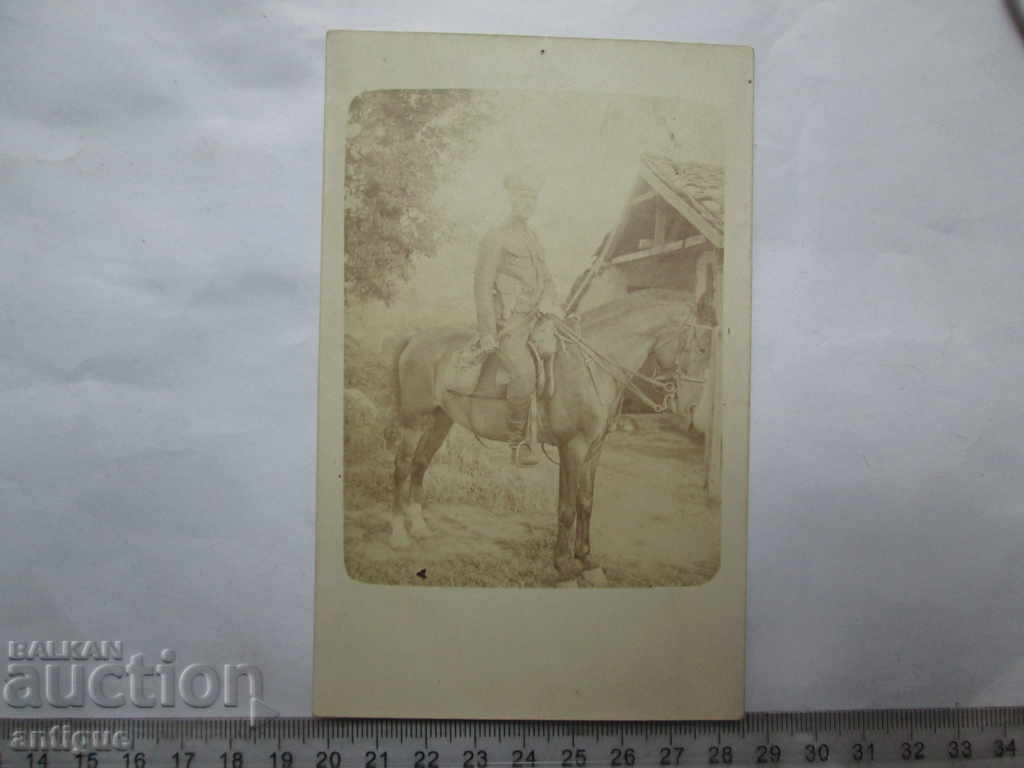 OLD PHOTO 1 FIRST WORLD WAR HORSE OFFICER SOLDIER