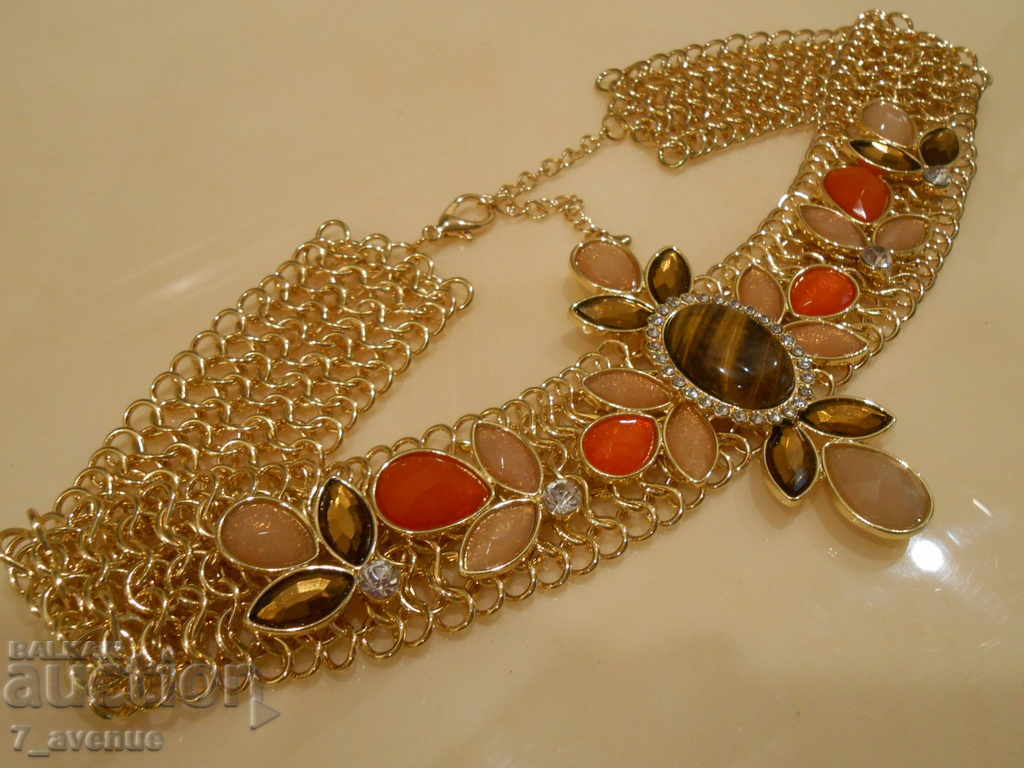 Delivery of Massive large necklace, beautiful, with Tiger's Eye Delivery of Massive large necklace, beautiful, with Tiger's Eye