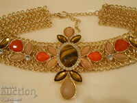 Επιβλητικό μεγάλο κολιέ, υπέροχο, με Μάτι Τίγρης