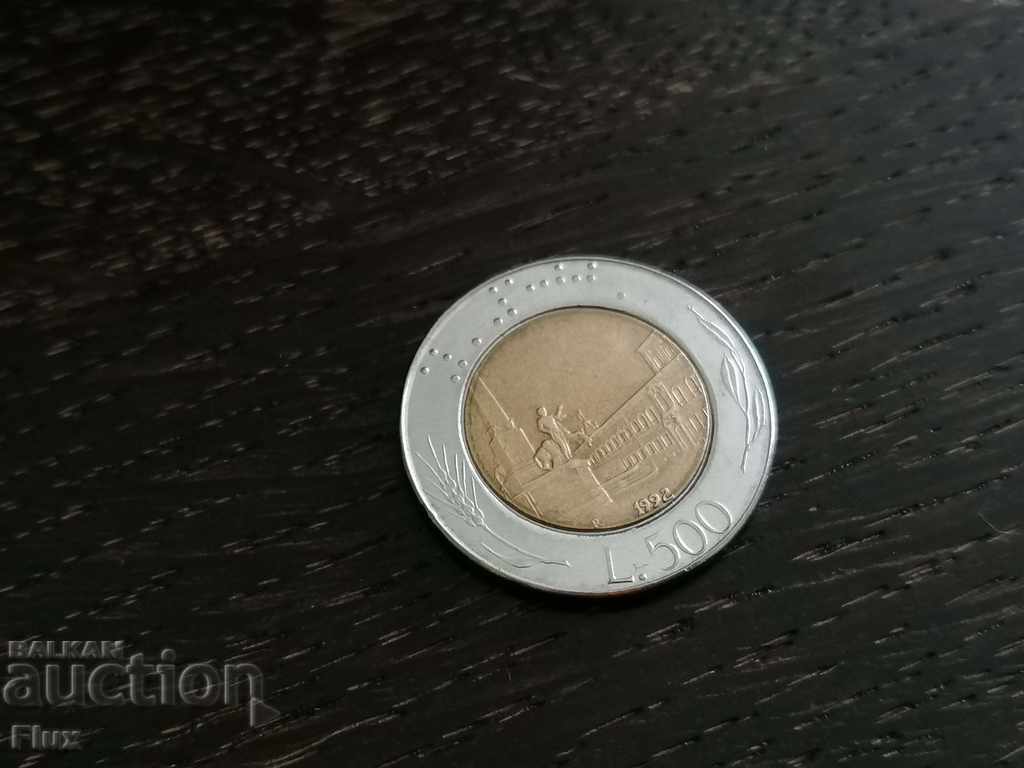 Coin - Italy - 500 pounds 1992