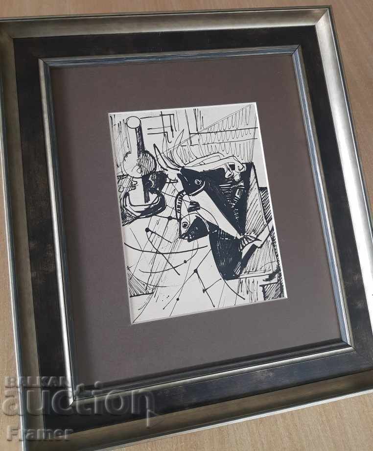 Atanas Yaranov 1940-1988 Fisherman's still life Authentic drawing. - 5 Atanas Yaranov 1940-1988 Fisherman's still life Authentic drawing. - 5