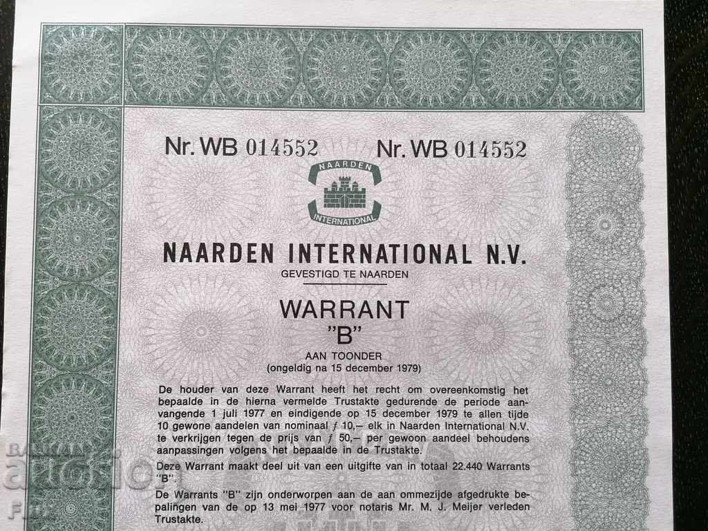Garantie | Olanda Naarden International N.V. | 1977. cu preț 15.00 BGN | € 7.67