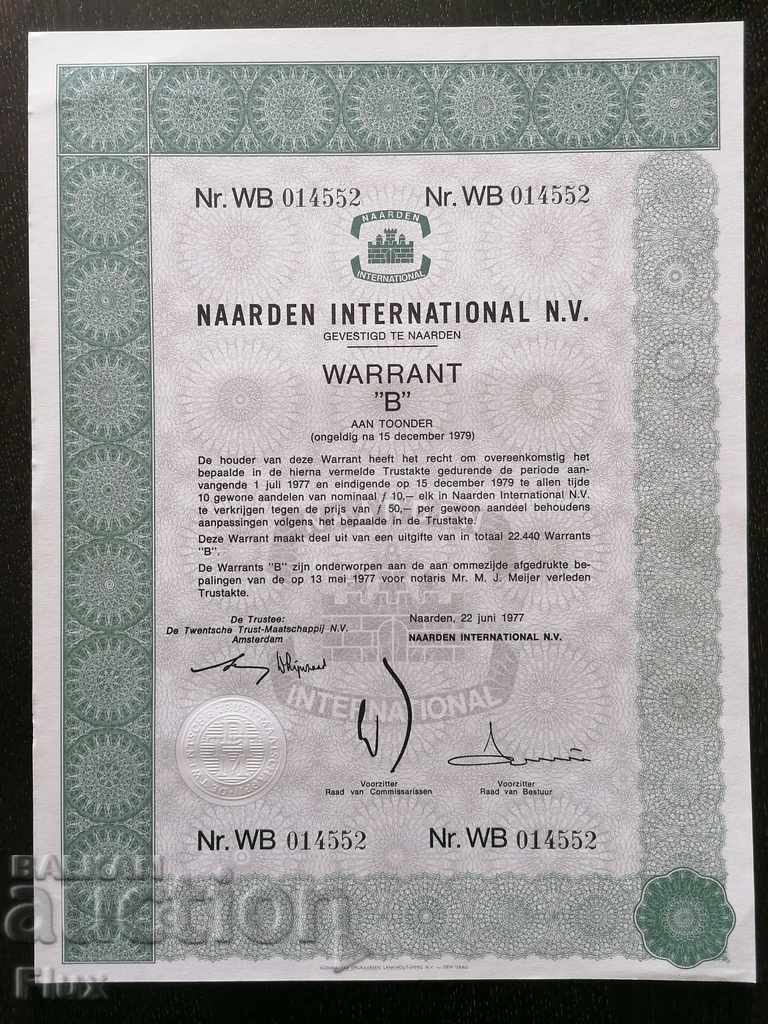 Warrant | The Netherlands Naarden International N.V. | 1977
