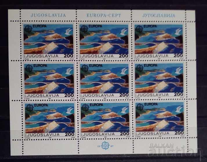 Yugoslavia 1987 Sheets 2 pcs. Europe CEPT Buildings MNH with price 5.50 BGN | € 2.81