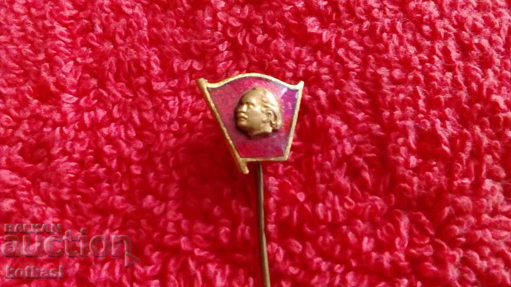 Old social bronze pin badge enamel Georgi Dimitrov quality with price 10.50 BGN | € 5.37
