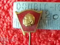 Veche insignă de bronz socială smalț Georgi Dimitrov calitate