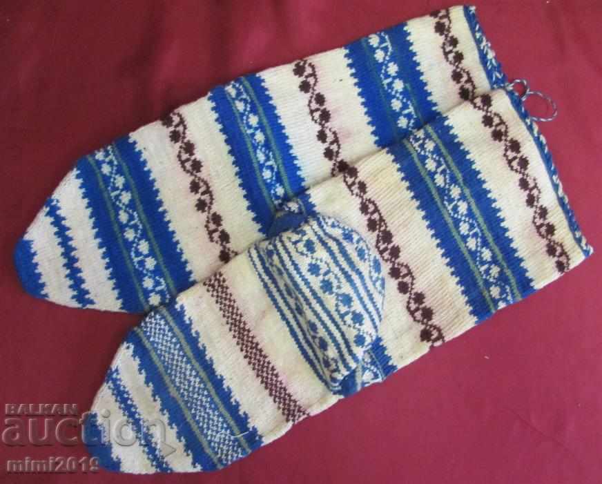 19th Century Folk Art Hand Knitted Ladies Costume Socks