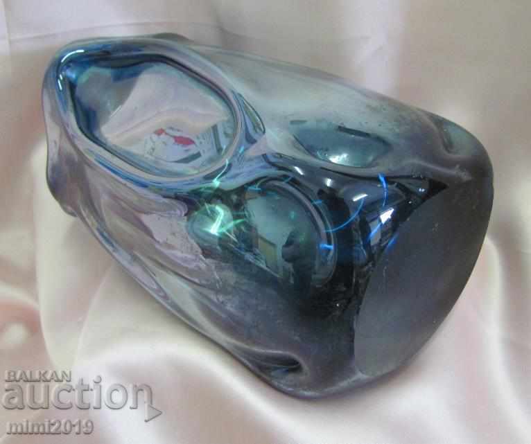 Old Crystal Massive Heavy Vase LEITZ - 5 Old Crystal Massive Heavy Vase LEITZ - 5