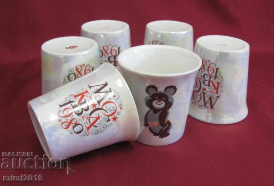 1980 Olympiad Moscow-Souvenir 6 pcs. Porcelain Cups with price 196.00 BGN | € 100.21 1980 Olympiad Moscow-Souvenir 6 pcs. Porcelain Cups with price 196.00 BGN | € 100.21