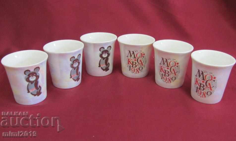 1980 Olympiad Moscow-Souvenir 6 pcs. Porcelain Cups