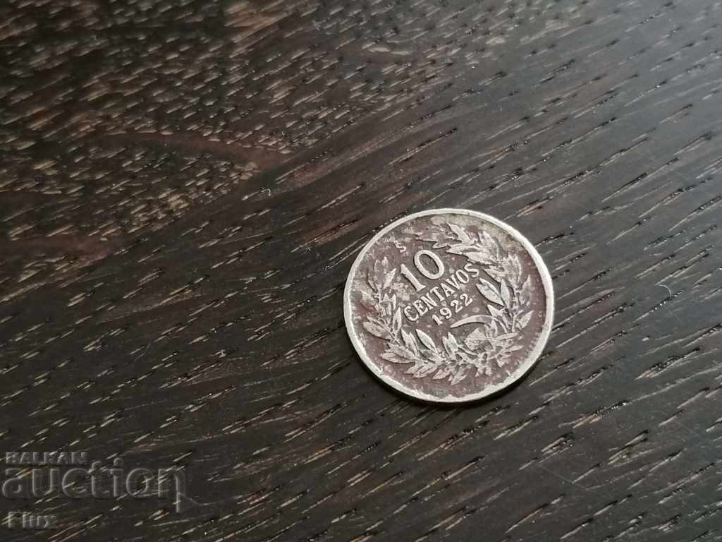 Coin - Chile - 10 centavos 1922