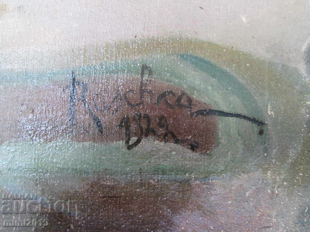 1922. Secession large painting - oil, canvas, signed with price 1450.00 BGN | € 741.37 1922. Secession large painting - oil, canvas, signed with price 1450.00 BGN | € 741.37