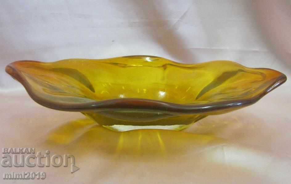 Solid Crystal Amber Glass Fruit Cup with price 72.00 BGN | € 36.81