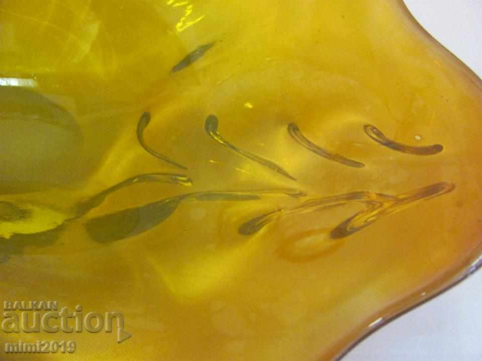 Delivery of Solid Crystal Amber Glass Fruit Cup