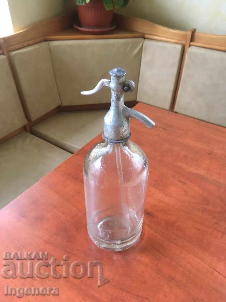 Soda water siphon is made of glass old