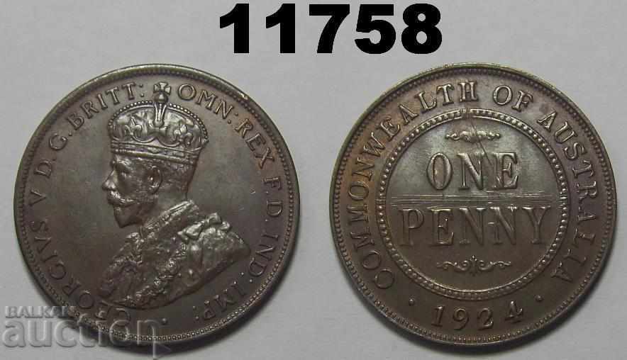 Australia 1 penny 1924 UNC-Damaged coin