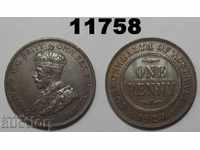 Австралия 1 пени 1924 UNC-Повредена монета