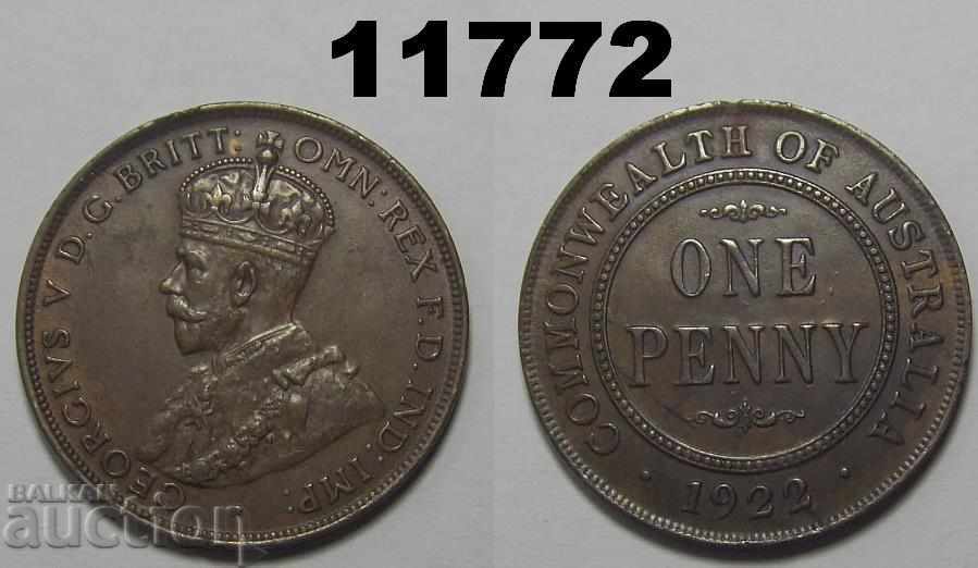 Australia 1 penny 1922 Excellent coin