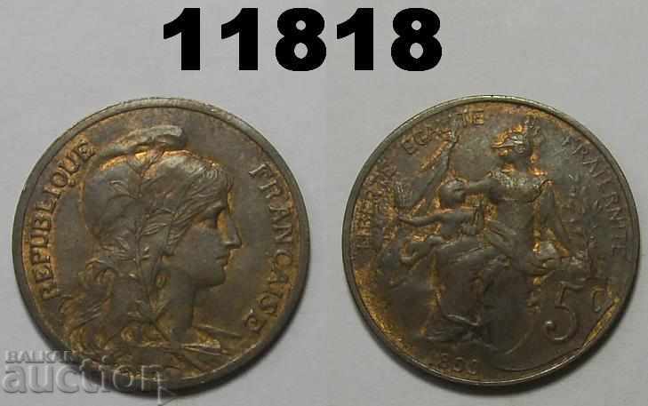 Franța 5 centimetri 1899 monedă rară AUNC