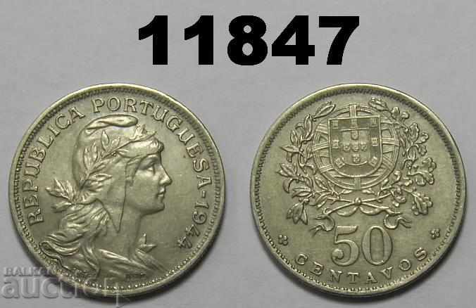 Португалия 50 центавос 1944 Отлична монета