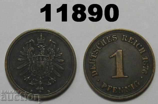 Germania 1 pfenig 1876 Moneda aXF