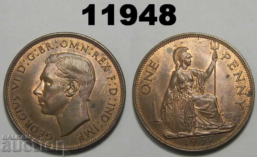 Regatul Unit 1 penny 1937 UNC