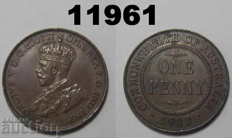 Австралия 1 пени 1933 AUNC монета