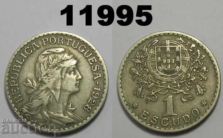 Portugalia 1 escudo 1928 moneda