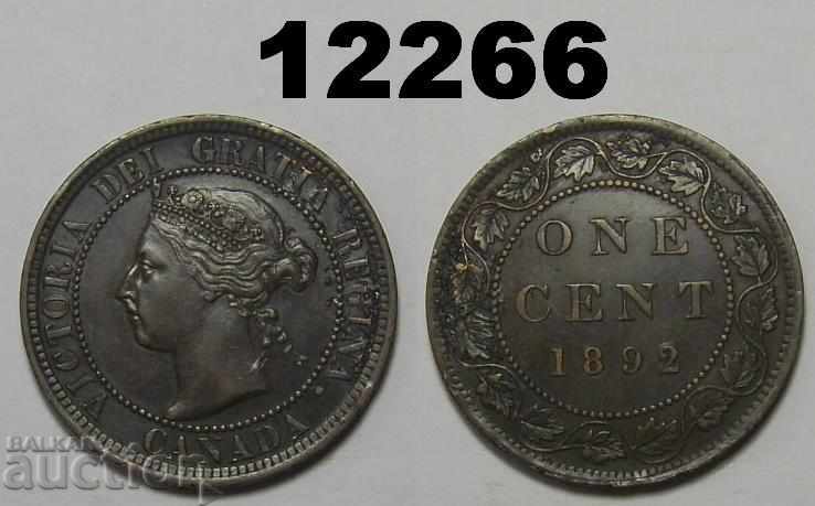 Канада 1 цент 1892 Отлична монета