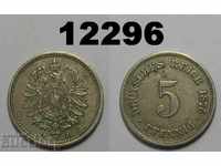 Germania 5 pfenig 1875 J monedă