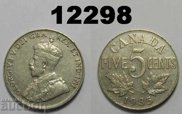 Канада 5 цента 1935 монета