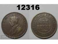 ! Rare Point Up Australia 1 monedă 1920