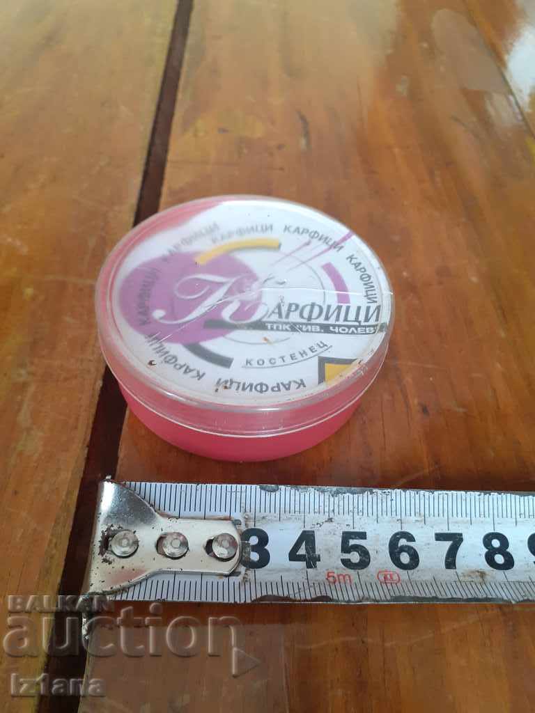 Old box of safety pins Old box of safety pins