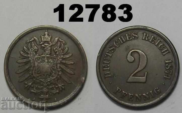 Germania 2 pfenig 1874 O monedă